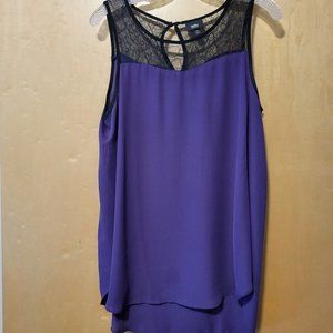 Mossimo Sleeveless Top, Lace Neckline